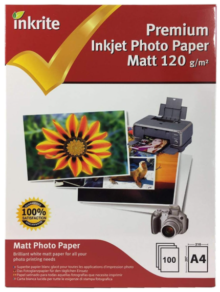 Inkrite PhotoPlus Premium Paper Matt 120gsm A4 - 100 sheets